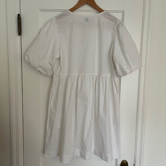 Joie White Cotton Mini Dress with Tie Detail | Size Medium - Picture 6 of 8
